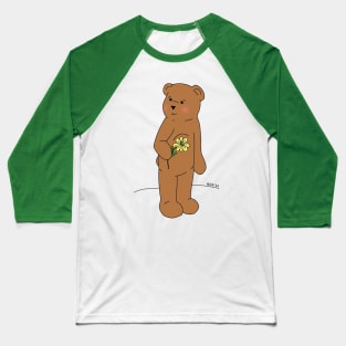 Teddy Bear With Flower Baseball T-Shirt